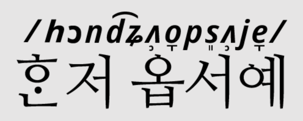 Jeju dialect phonetic transcription — 혼저 옵서예